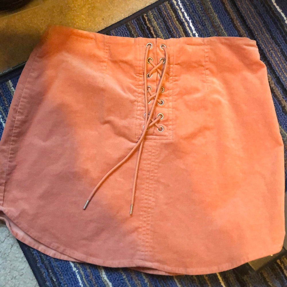 Orange Corduroy Skirt